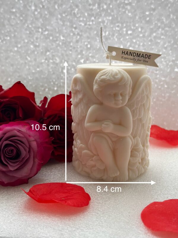 Cherub with Wings and Flower Detail  Soy Wax Candle